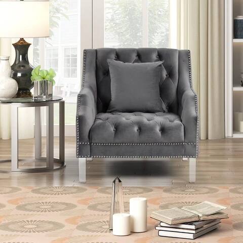 Morden Fort Living Room Dutch Velvet Chair with Acrylic Legs