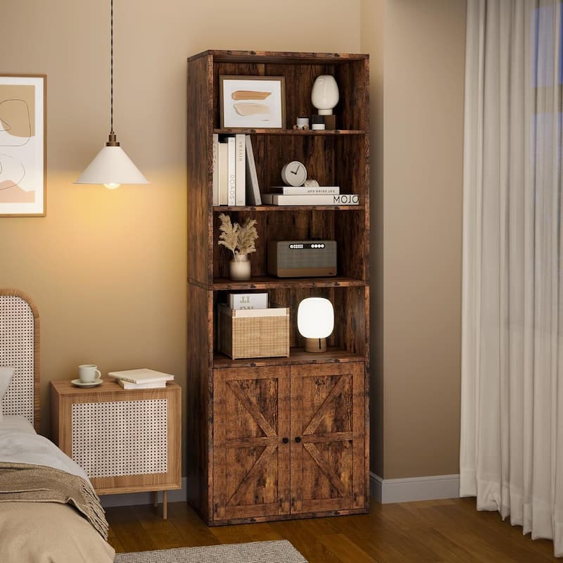 Tall Bookcase with Doors