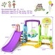 preview thumbnail 8 of 9, Costway 6 In 1 Toddler Climber and Swing Set w/ Basketball Hoop & - See Details