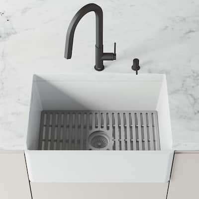 VIGO 24" L X 15" W Silicone Protective Bottom Grid for Kitchen Sink in Gray