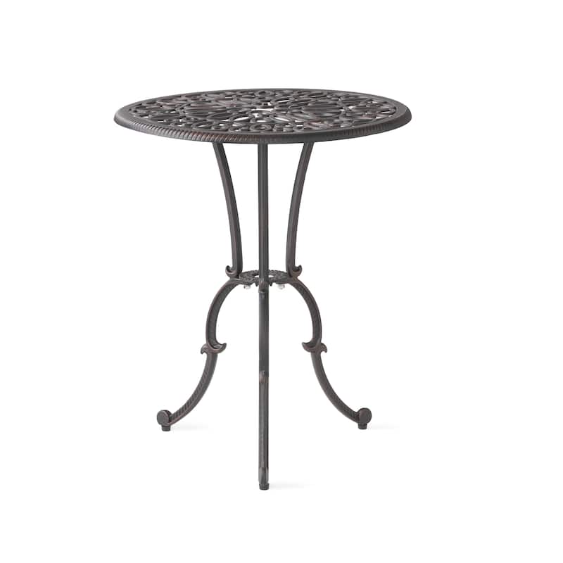 Roomfitters 3-Piece Cast Aluminum Bistro Set Outdoor Patio Furniture with Round Table and 2 Chairs, Black
