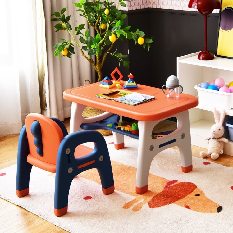 Kids Activity Table and Chair Set with Montessori Toys for Preschool and Kindergarten - 31" x 19.5" x 19.5"