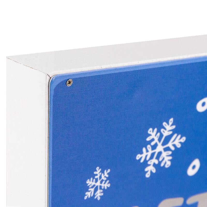 12" Square 'Let it Snow' Woodblock Christmas Sign