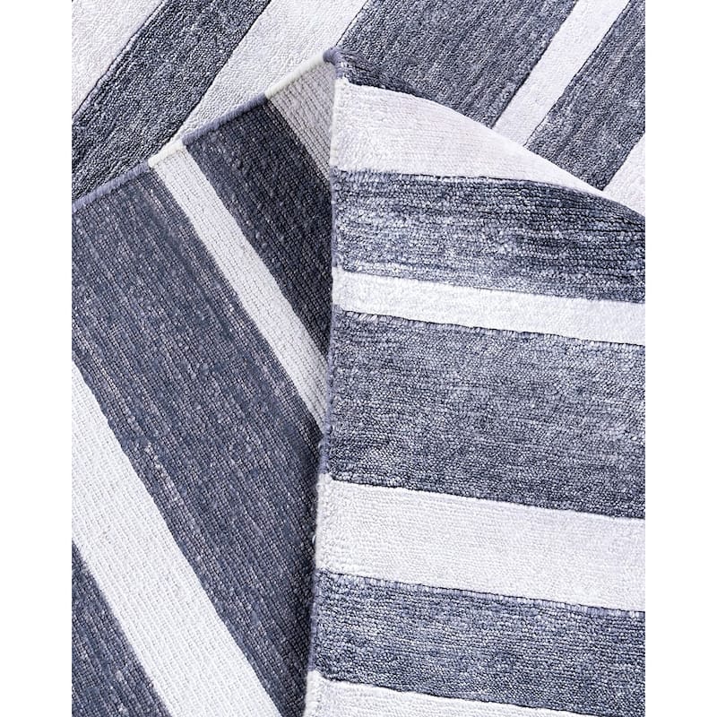 Modern One-of-a-Kind Hand-Knotted Area Rug - Ivory, 8' 2" x 10' 0" - 8' 2" x 10' 0"