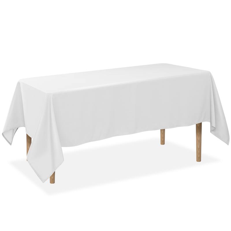 70 x 120in Rectangular Polyester Tablecloth White - Single