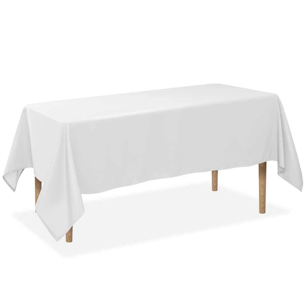 70 x 120in Rectangular Polyester Tablecloth White