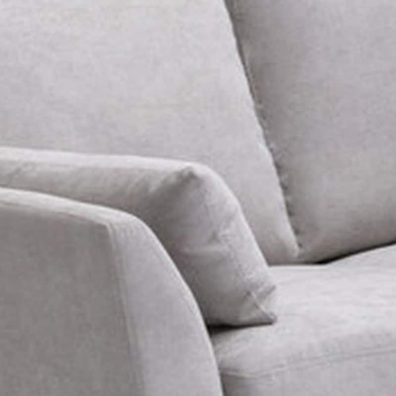 Otto2 Piece Sofa and Loveseat Set with Padded Cushions, Gray Velvet Fabric