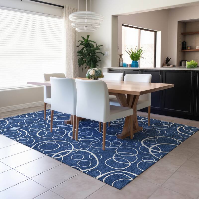 Machine Washable Indoor/ Outdoor Contemporary Nexus Chantille Rug