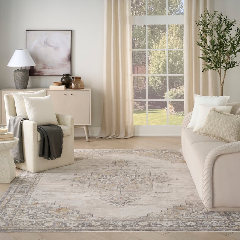 Nourison Heirloom Blend Indoor only Grey Persian Area Rug