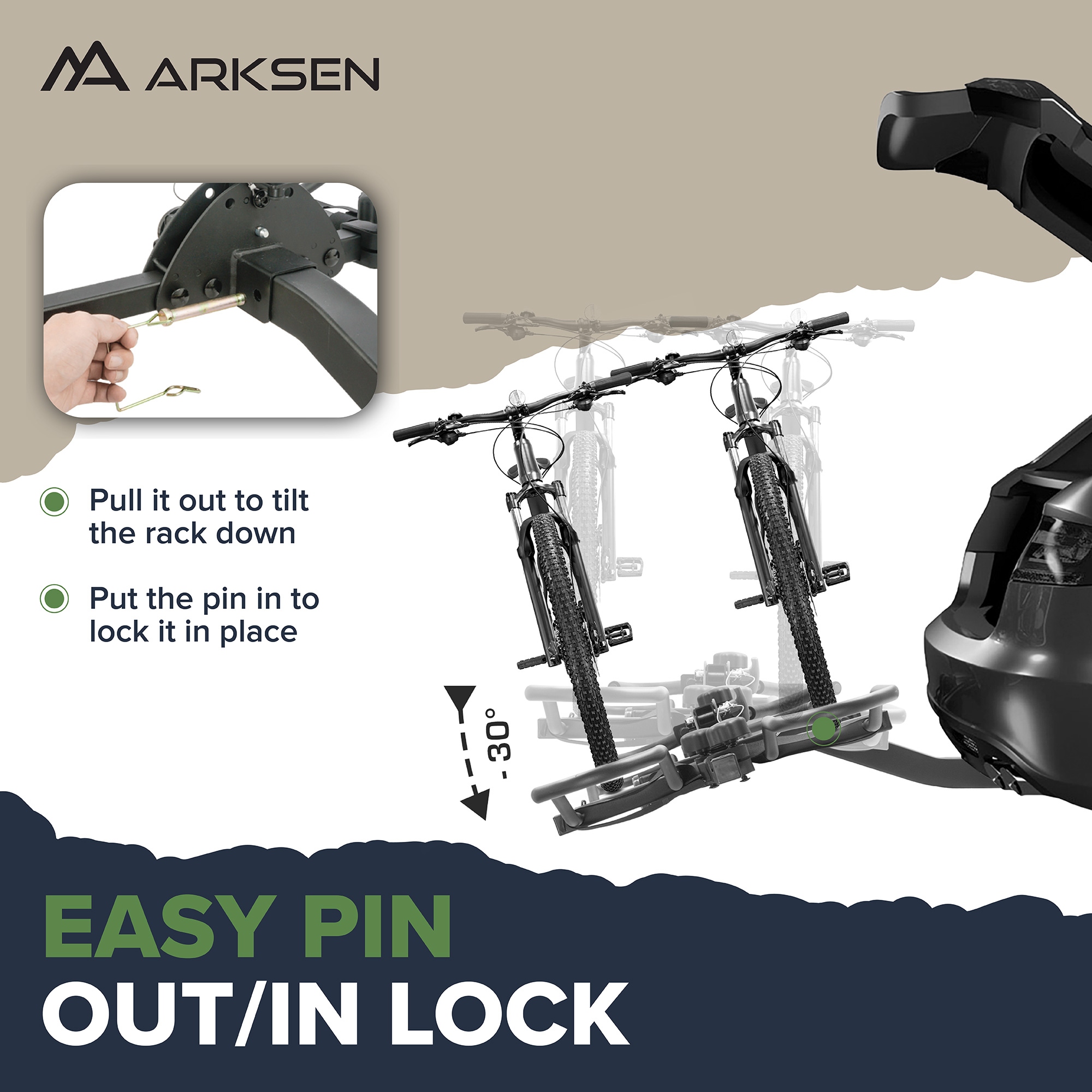Arksen hitch clearance bike rack