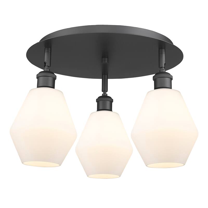 Innovations Lighting Cindyrella - 3 Light 18" Flush Mount - Cased Matte White/Matte Black
