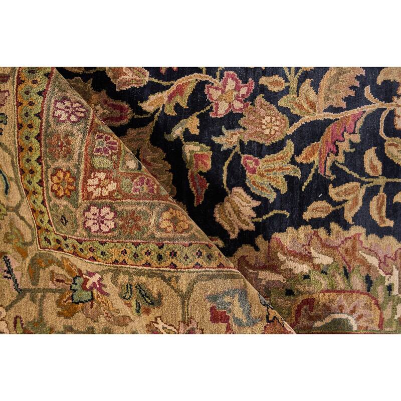 EXQUISITE RUGS ONE-OF-A-KIND Antique Weave Moghul Hand Knotted Black Rug - 15'1"x20'