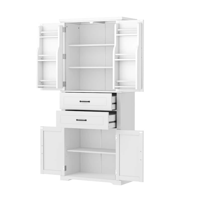 Multifunctional Storage Cabinet - Door & Drawer Organizer with Adjustable Shelf & Storage Shelves