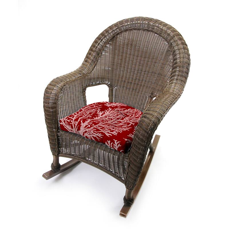 18" x 18" Contoured Outdoor Wicker Seat Cushion - Set of 2 - 18'' L x 18'' W x 4'' H