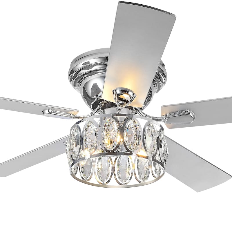52-inch Indoor Chrome Modern Ceiling Fan with Remote