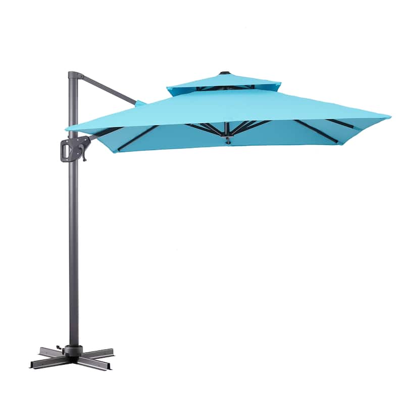Furniture of America Aires 8-foot Steel Square Cantilever Offset Tilt Roma Umbrella