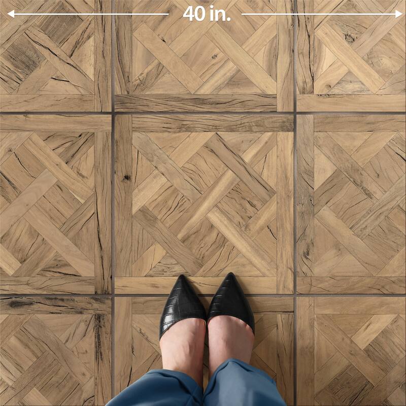 Merola Tile Kings Forest Lattice Natural 17-5/8" x 17-5/8" Ceramic Floor and Wall Tile