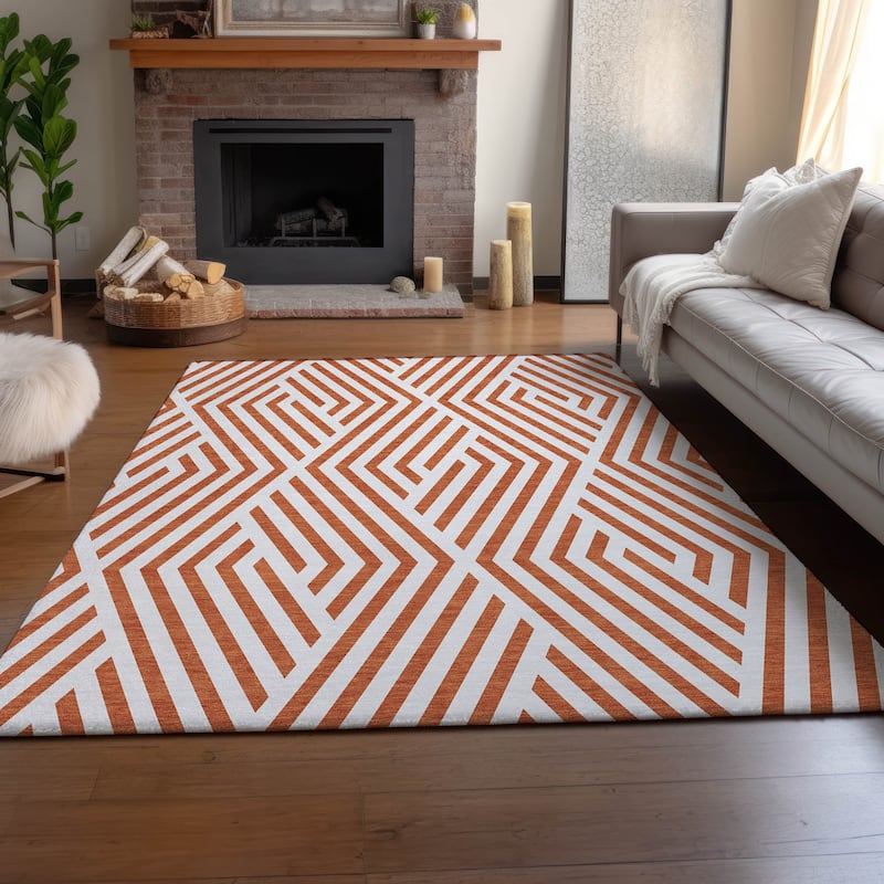 Premium Washable Super Soft Contemporary Geo Mayfield Rug