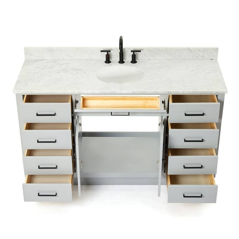 Ariel T061SCW2OVO Hepburn 61" Free Standing Single Basin Vanity Set