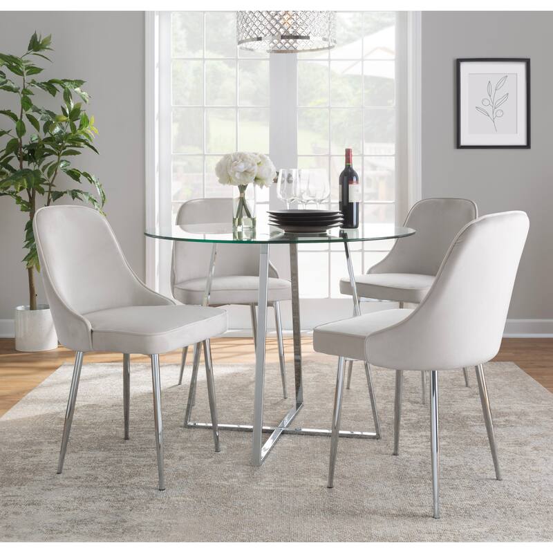 Silver Orchid Naldi Contemporary-Glam Velvet Dining Chair (Set of 2)