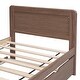 preview thumbnail 32 of 31, Twin Bed with Trundle, Wood Bed Frame with Headboard and Footboard Wood Platform Captain Beds for Kids Teens Adults