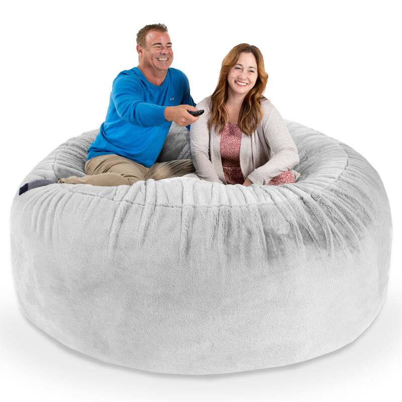 Jaxx Saxx 6 Foot Giant Bean Bag Chair For Adults - Premium Synthetic Faux Rabbit Fur