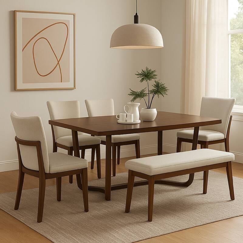 Lere Dining Table, Antique Style Brown Wood, Spacious 71 Inch Rectangular Top - Antique Brown