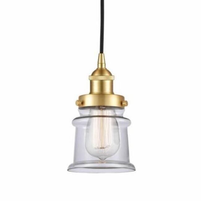 Innovations Lighting 616-1PH-9-5 Canton Pendant Canton 5" Wide Mini - Satin Gold / Clear