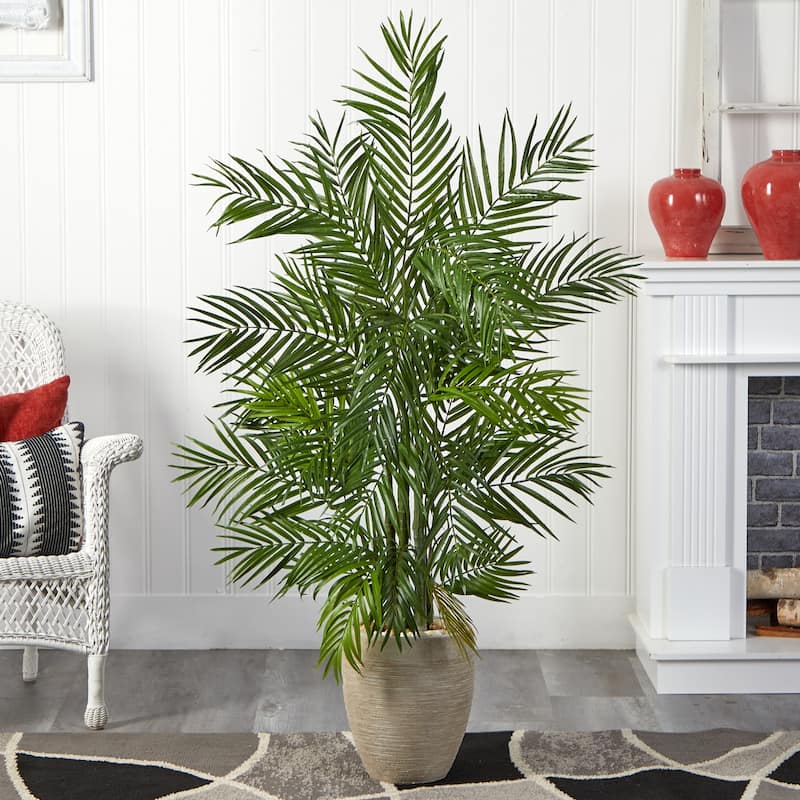 Artificial Palm Tree 5ft Indoor Outdoor Decor Sand Planter - 5ft.