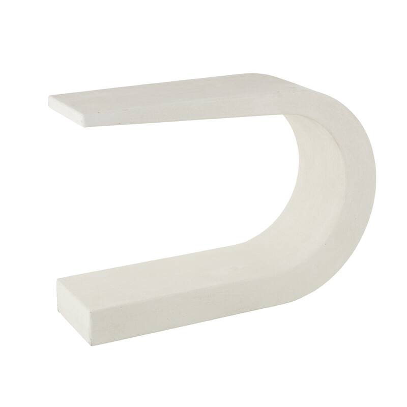 Wooden C-Shaped Console Table - White - Roche River Decor - 12"W x 44"L x 25"H