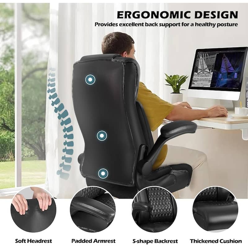 BOSSIN Executive Office Chair,Big and Tall Office Chair with Ergonomic,High Back,and Lumbar Support