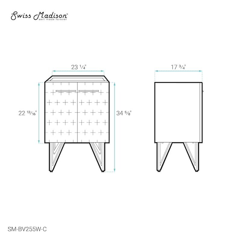 Annecy 24 White Bathroom Vanity Cabinet Only (Sm-Bv255W)