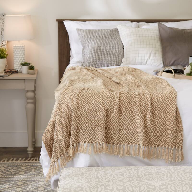 DII Stone Double Diamond Throw
