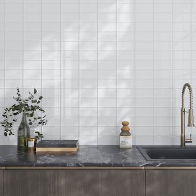 Apollo tile 3" x 6" Colorway Glossy White Glass Tile (5 sq ft/case) - 40 Pack