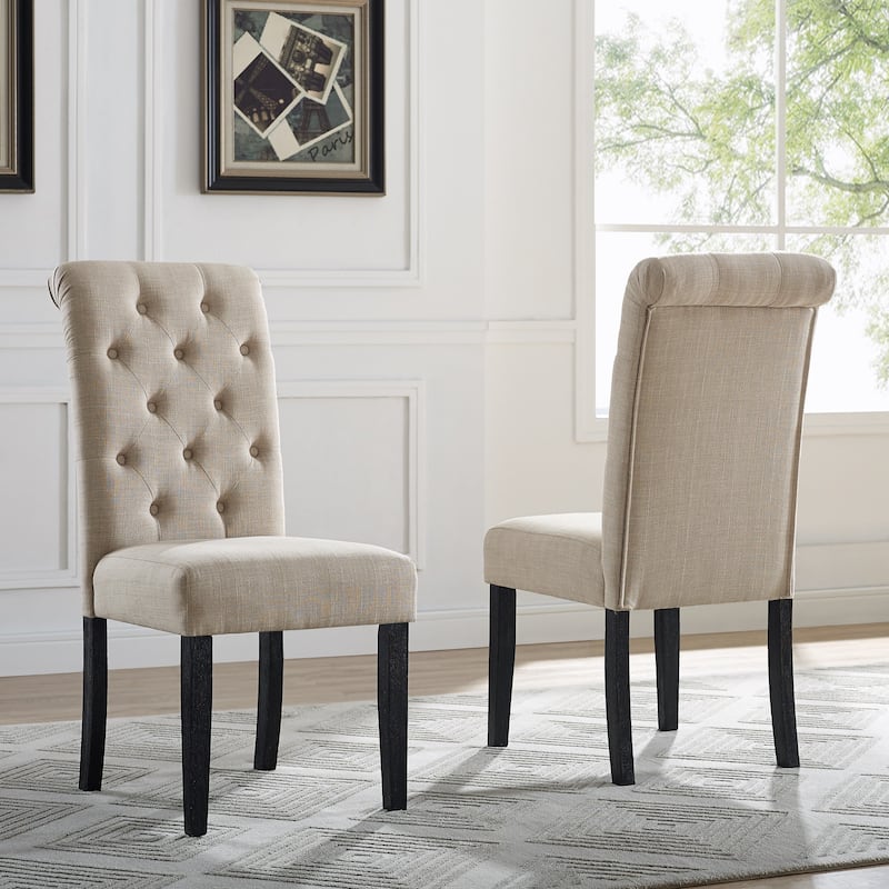 Roundhill Furniture Leviton 7-pc. Dark-wash Wood Dining Set w/ Turned Legs