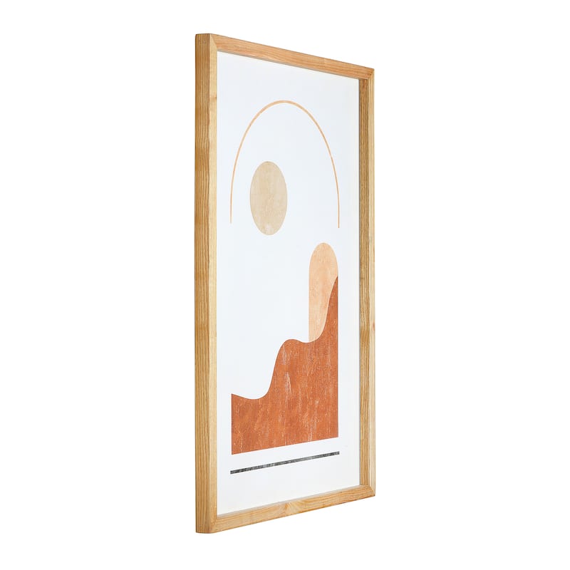 Wood Framed Abstract Wall Art, Set of 2