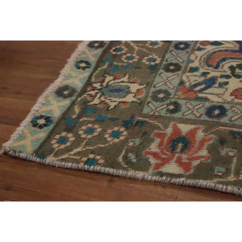 Hand Knotted Oriental 100% Wool Carpet Traditional Medallion Oranges & Rust Tabriz Area Rug - 6' 10'' X 4' 0''