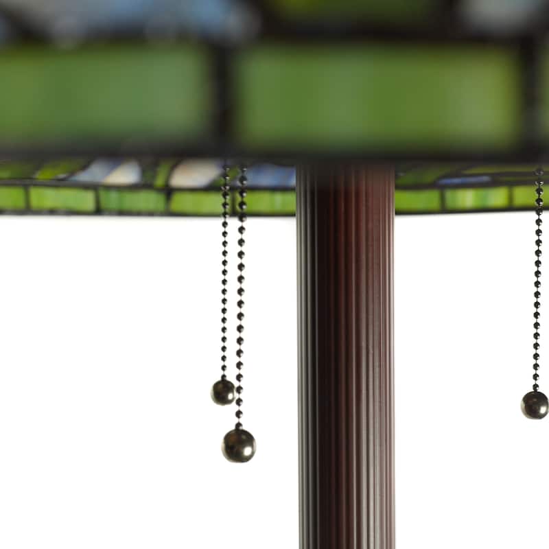 Adele River of Goods Tiffany-Style Poppies Stained Glass 69-Inch Floor Lamp - 25.75" x 25.75" x 69"