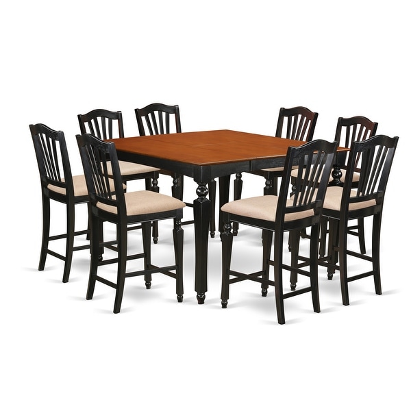 9 piece pub table and chairs