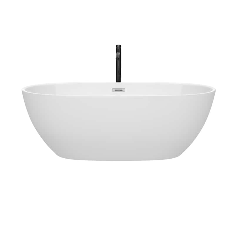 Wyndham Collection Juno 67-inch White Freestanding Soaking Bathtub