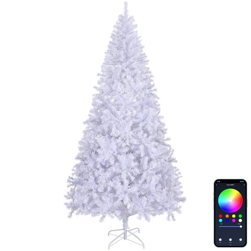 Pre-lit White Artificial Christmas Tree Holiday Decoration