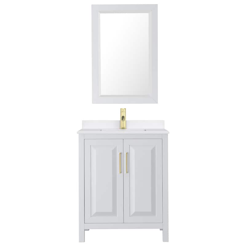 Daria 30-inch Single Vanity, Single Hole Quartz Top, 24-inch Mirror