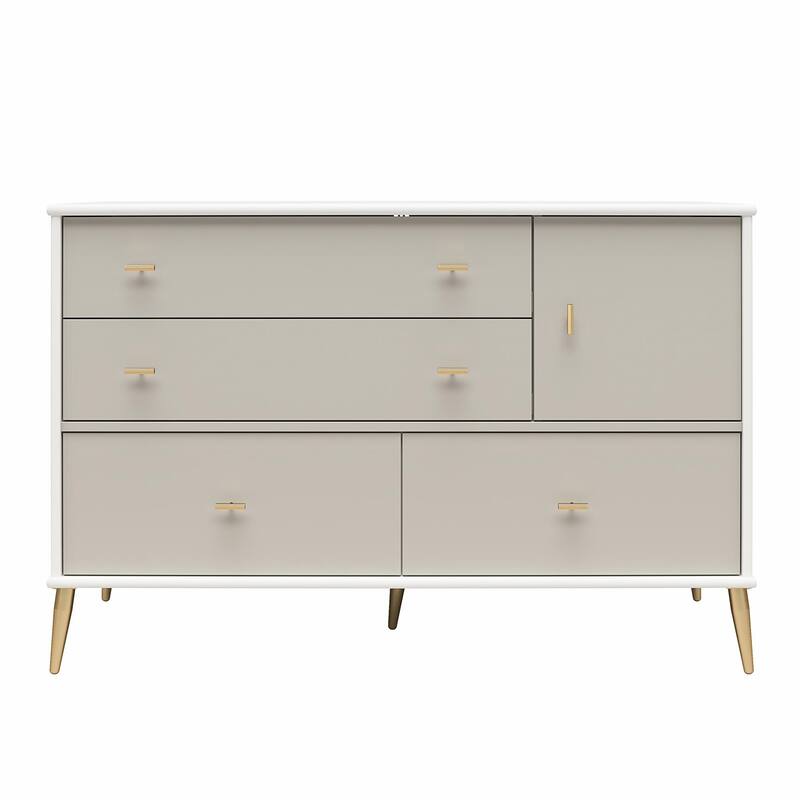 Little Seeds Valentina Asymmetrical 4 Drawer / 1 Door Convertible Dresser