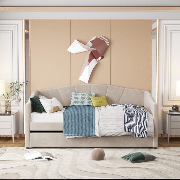 Upholstered Daybed Sofa Bed Twin Size With Trundle Bed Bath & Beyond