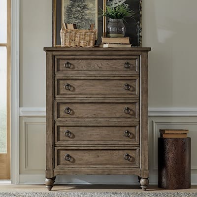 Americana Farmhouse Dusty Taupe 5 Drawer Chest