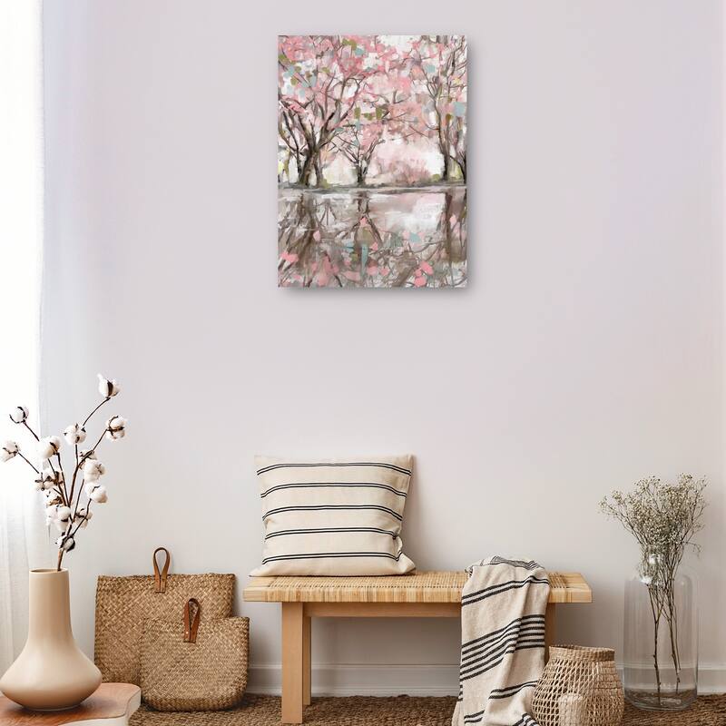 Pink Blossom Reflections By Studio Arts Canvas Art Print