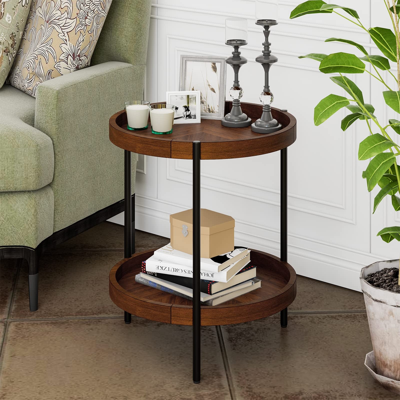 Heavy wood deals end tables
