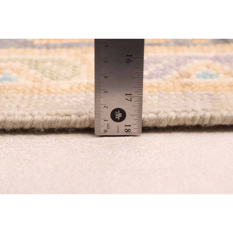 ECARPETGALLERY Hand-knotted Modern Oushak Light Grey Wool Rug - 6'1 x 9'1