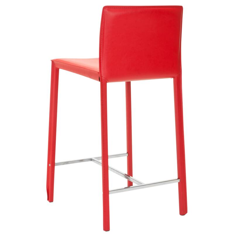 SAFAVIEH Jeraldine Mid-Century 26-inch Ave White Counter Stool (Set of 2) - 18.3" x 19.7" x 35.4" - 18Wx20Dx35H