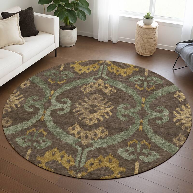 Machine Washable Indoor/ Outdoor Global Empire Chantille Rug